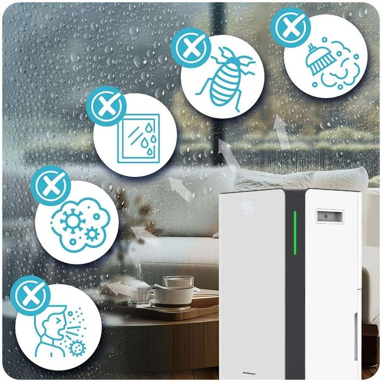 Berdsen, osuszacz powietrza kompresorowy, pochłaniacz wilgoci, 20l/24h, higrostat, biały, BD-532