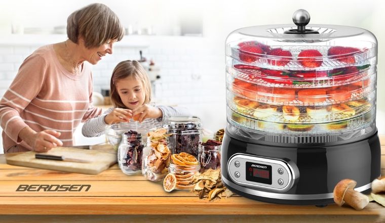 Berdsen, suszarka spożywcza do grzybów i owoców, 400W 10L