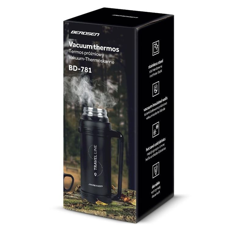 Berdsen, termos próżniowy, czarny, 1500 ml