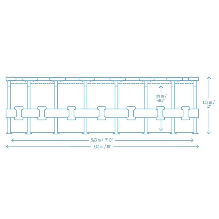Bestway, basen ogrodowy, stelażowy, zestaw 11w1, 549-132 cm