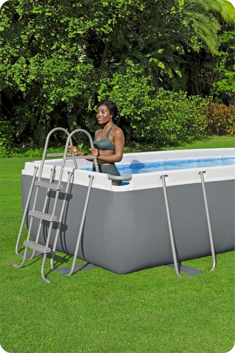 Bestway, basen stelażowy z pompą filtrującą i akcesoriami, prostokątny, 404-201-100 cm, zestaw 18w1