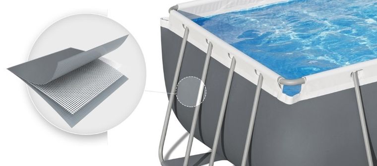 Bestway, basen stelażowy z pompą filtrującą i drabinką, prostokątny, 549-274-122 cm, 12w1