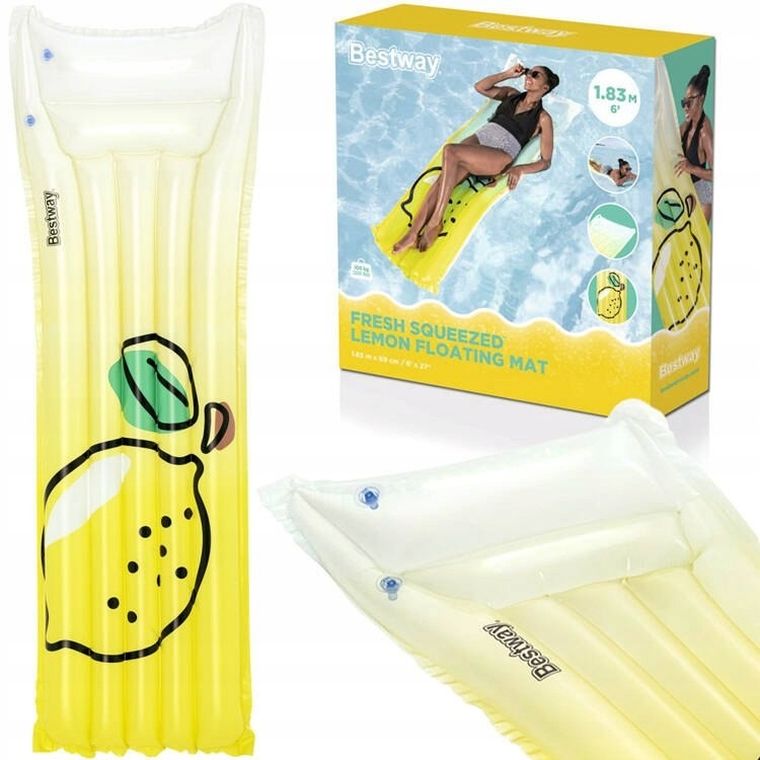 Bestway, materac dmuchany, cytrynka, 183-69 cm