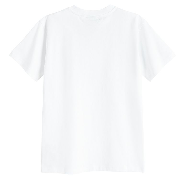 Biała koszulka basic o kroju relaxed NOWEAR