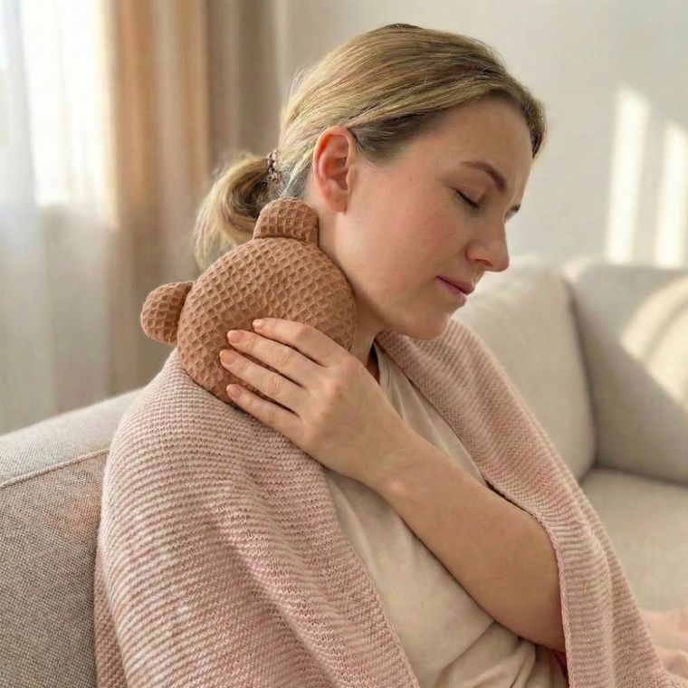 Bocioland, Miś, termofor z pestek wiśni z lawendą, wafel, brązowy