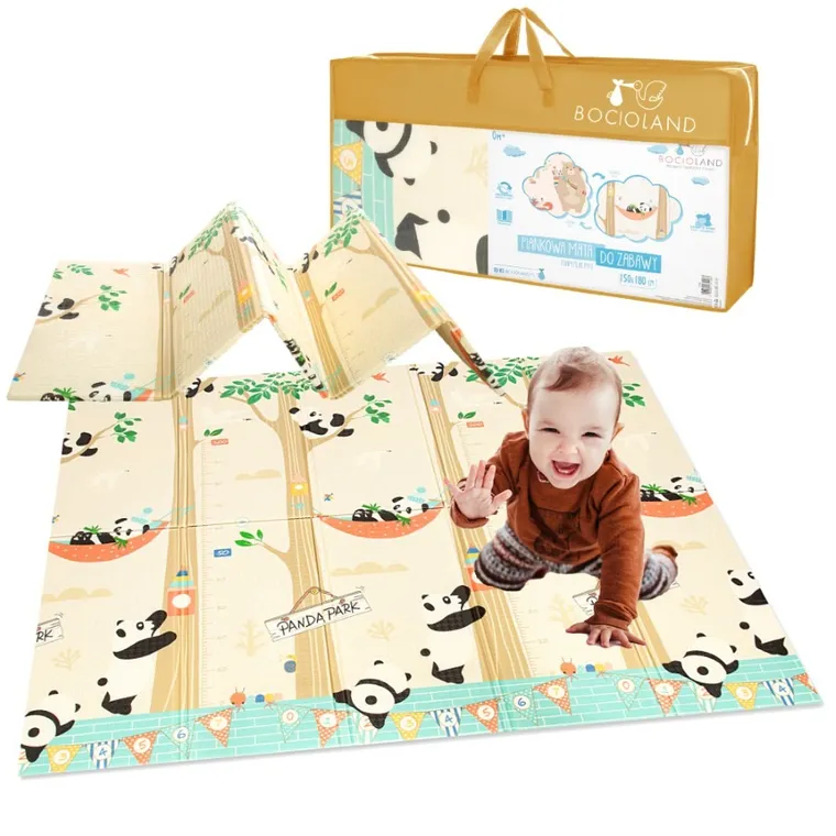 Bocioland, Panda, składana mata piankowa, 150-180 cm