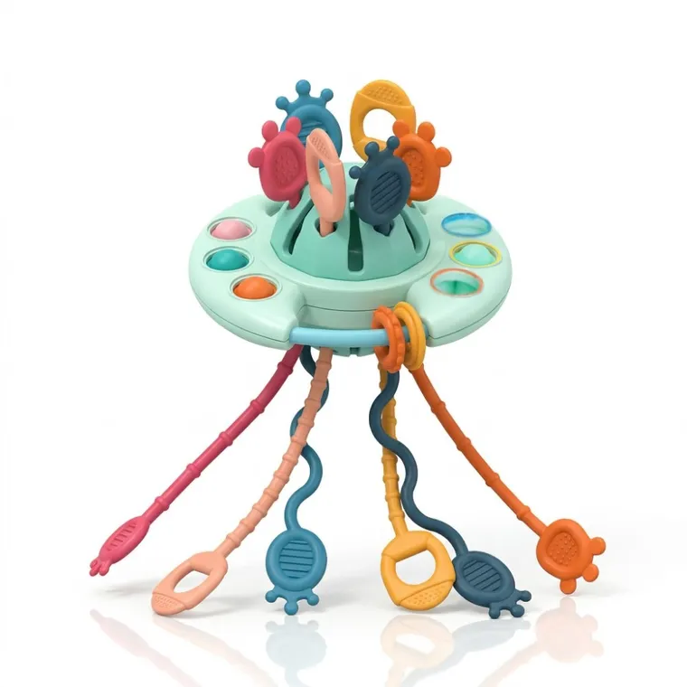 Bocioland, UFO, gryzak, grzechotka, przeciąganiec, zabawka sensoryczna