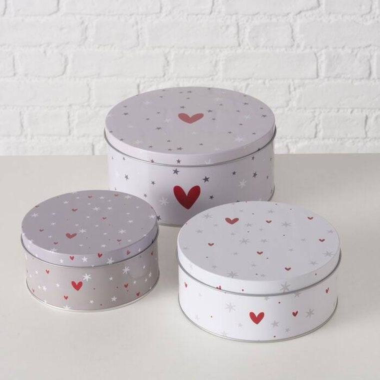 Boltze Home, Anella, zestaw trzech puszek do przechowywania, średnica 14-20 cm