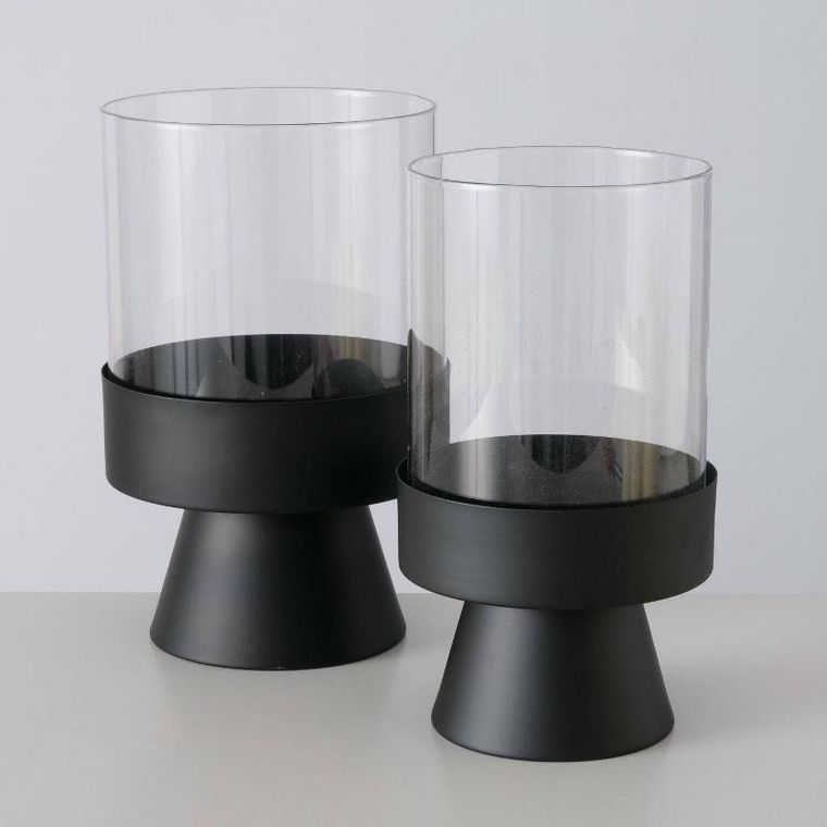 Boltze Home, świeczniki nowoczesne z czarnymi podstawami, Pallas, 2 szt.