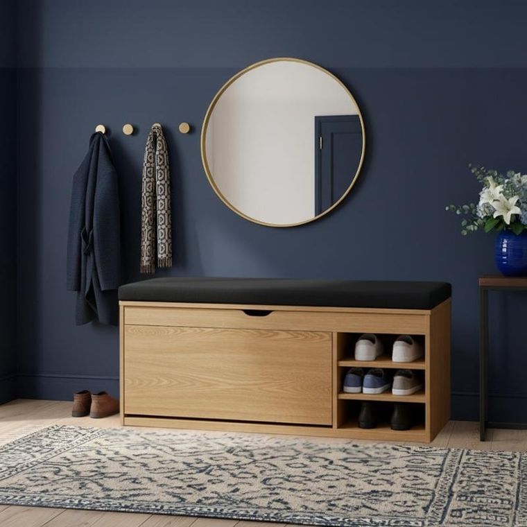 Boximo, Gradia, szafka na buty z siedziskiem i wysuwanymi półkami, 100-34-50 cm