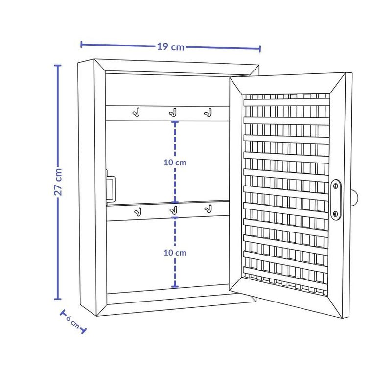 Boximo, Kizu, wisząca szafka na klucze, bambusowa, 19-27-6 cm