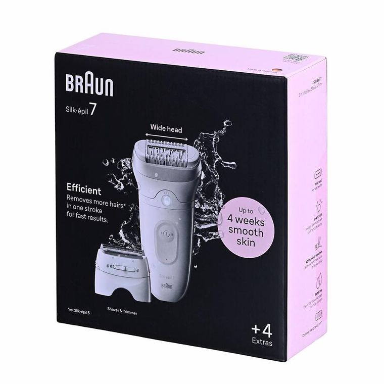 Braun, depilator, biały, SE7-041