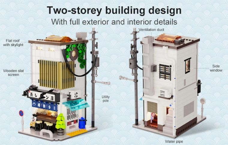 Cada, Japoński sklep z bułeczkami na parze, klocki kolekcjonerskie, 1108 elementów