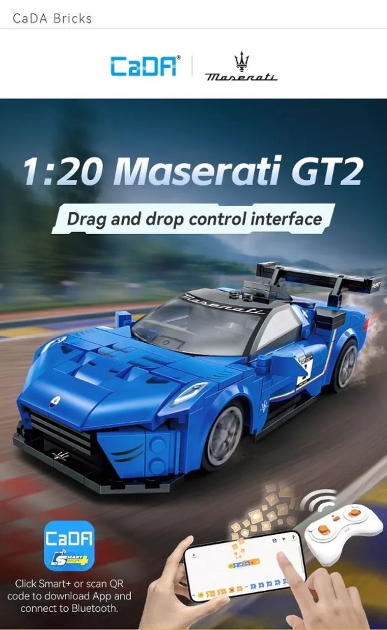 Cada, Maserati GT2, pojazd zdalnie sterowany, klocki konstrukcyjne, 320 elementów
