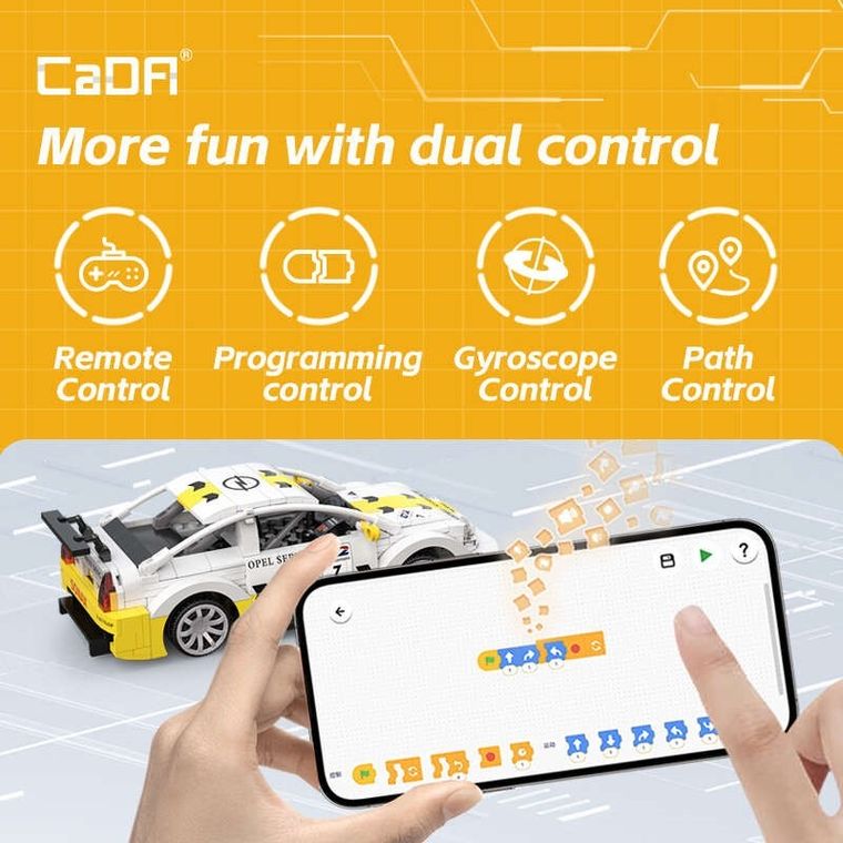 Cada, Opel Astra V8 Coupe, Dual Mode, pojazd zdalnie sterowany, biały, 1:20, 330 elementów