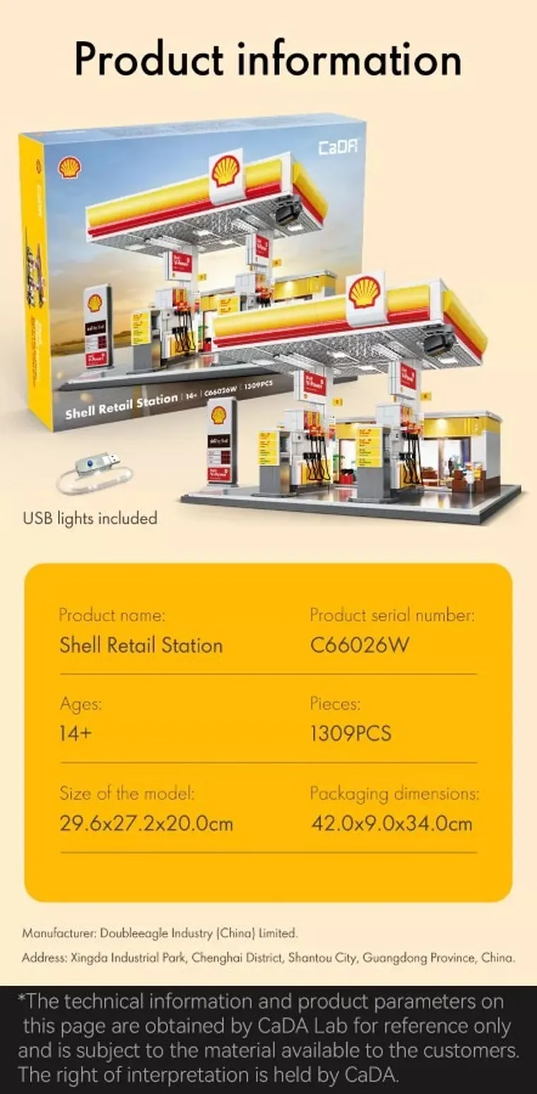 Cada, Shell, Stacja Paliw, klocki konstrukcyjne, 1309 elementów