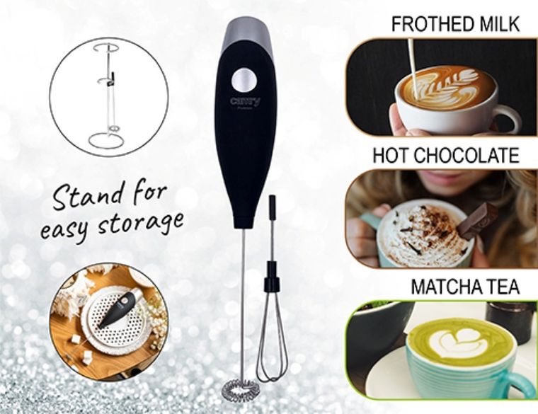 Camry, spieniacz do mleka z mieszadłem i stojakiem