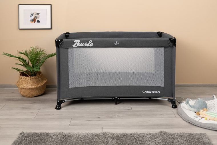 Caretero, Basic, łóżeczko turystyczne, Graphite