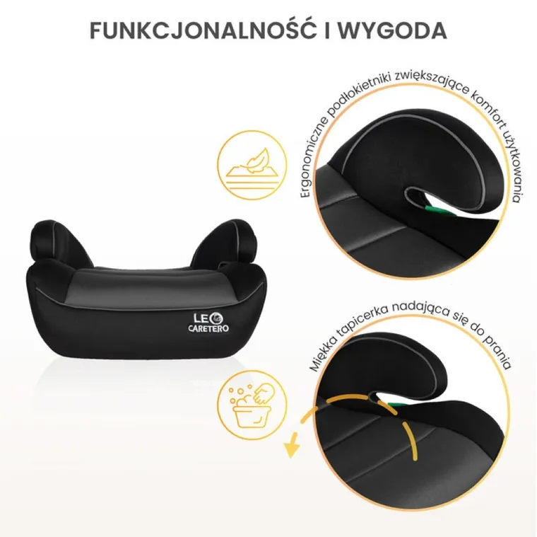 Caretero, Leo I-Size, podstawka samochodowa, Deep Brown, 125-150 cm