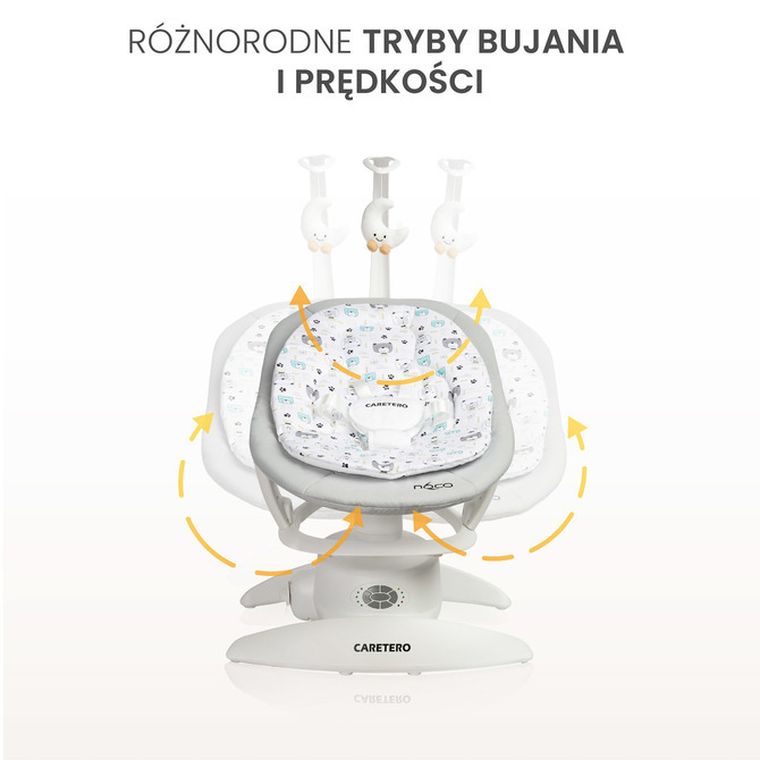 Caretero, Noco, elektryczny leżaczek i bujaczek 2w1, beige
