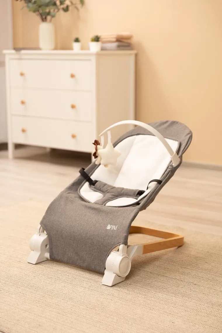 Caretero, Pine, leżaczek, Grey