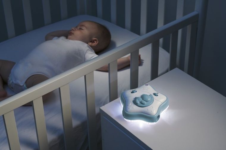 Chicco, First Dreams, Panel Rainbow Sky, nocna lampka z muzyką, uspokajacz, niebieski