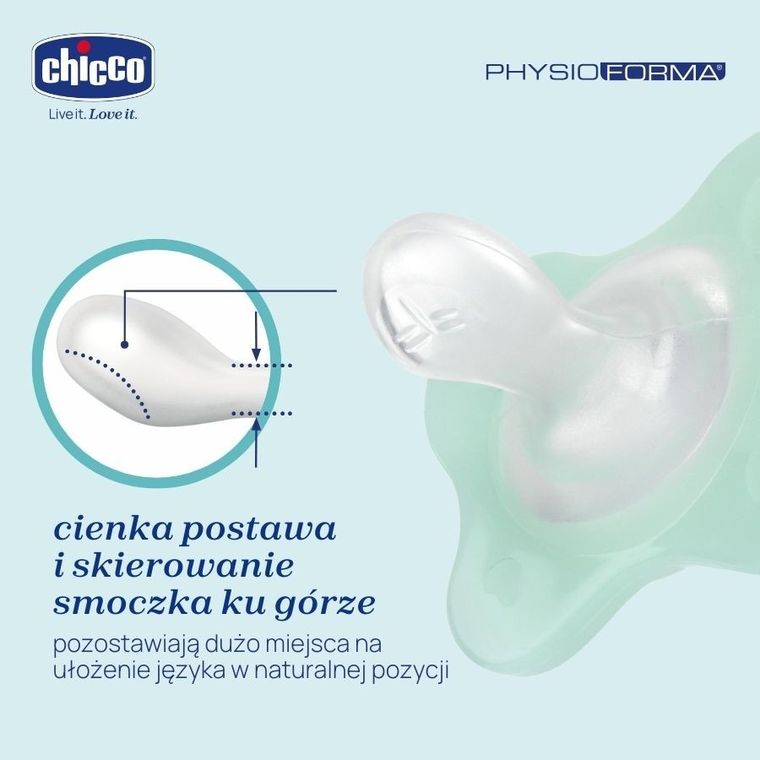 Chicco, PhysioForma Dual Soft, smoczek uspokajający, silikonowy, neutral, 0-2m