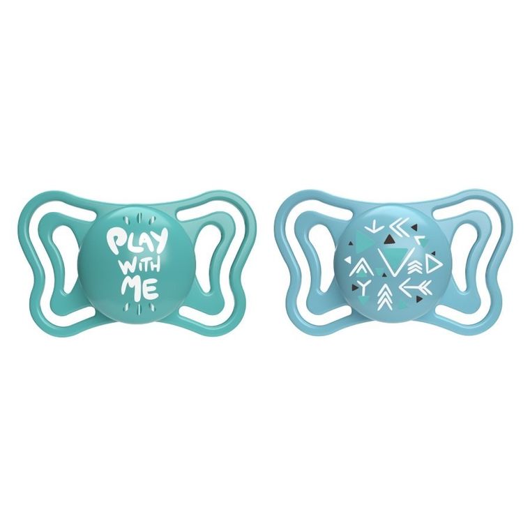Chicco, Physioforma Light, smoczek uspokajający, silikonowy, niebieski, 16-36 m, 2 szt.