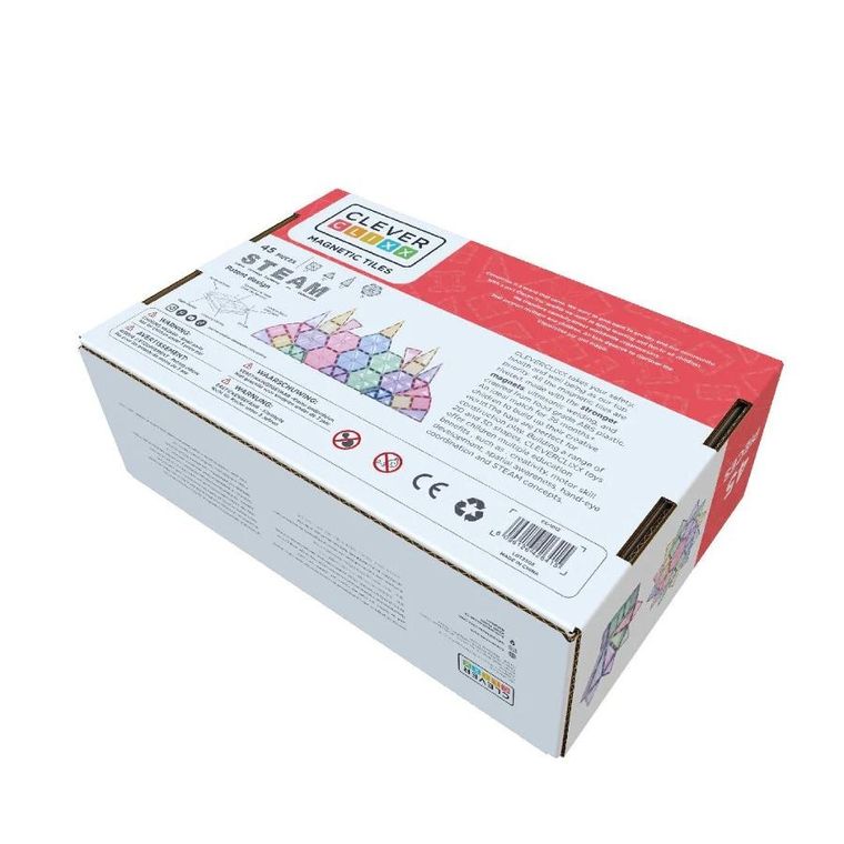 Cleverclixx, Geo Pack Pastel, klocki magnetyczne, 45 elementów