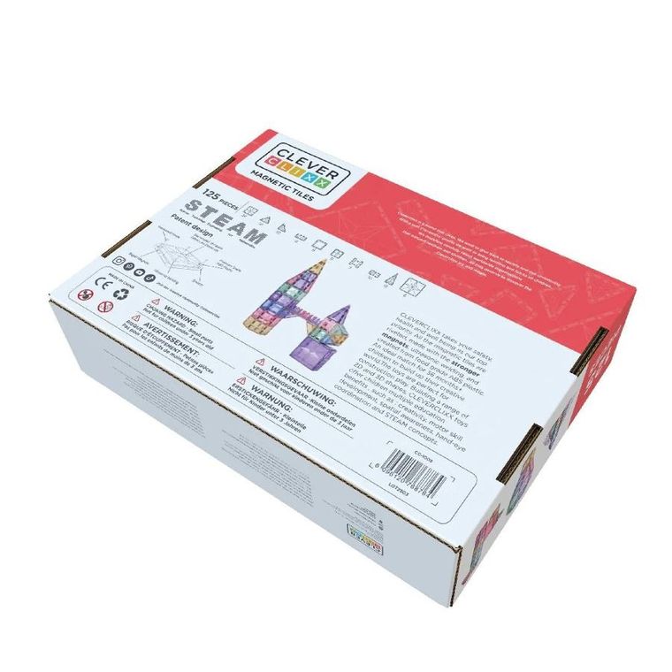 Cleverclixx, Large Creative Pack Pastel, klocki magnetyczne, 125 elementów