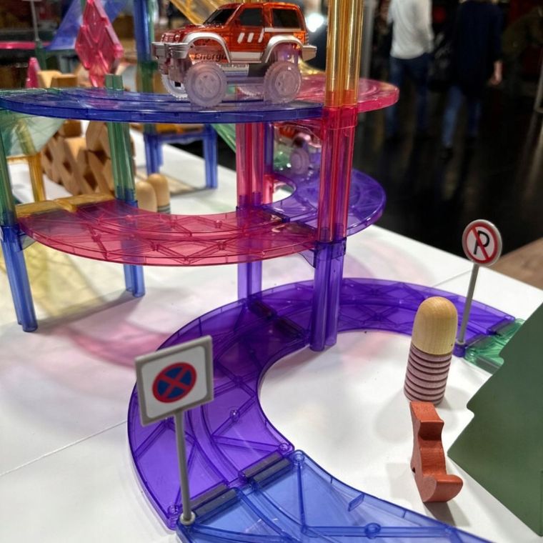 Cleverclixx, Large Race Track Pastel, klocki magnetyczne, 80 elementów