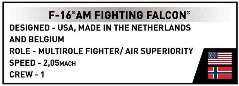 Cobi, Armed Forces, F-16AM Fighting Falcon, klocki, 1:48, 495 elementów