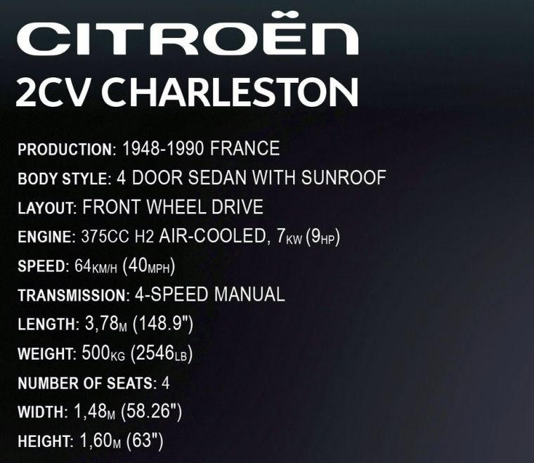 Cobi, Citroen, 2CV Charleston, 1:12, klocki, 1465 elementów
