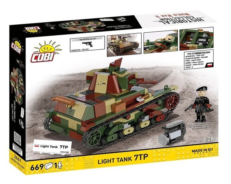 Cobi, Historical Collection, WWII, Light tank 7TP, klocki, 1:28, 669 elementów