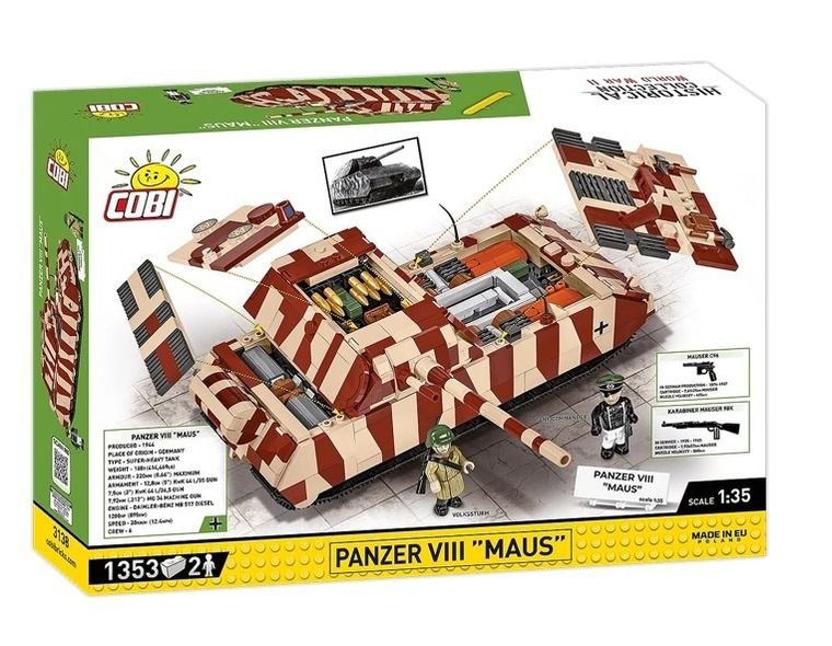 Cobi, Historical Collection WWII, Panzerkampfwagen VIII Maus, klocki, 1353 elementy