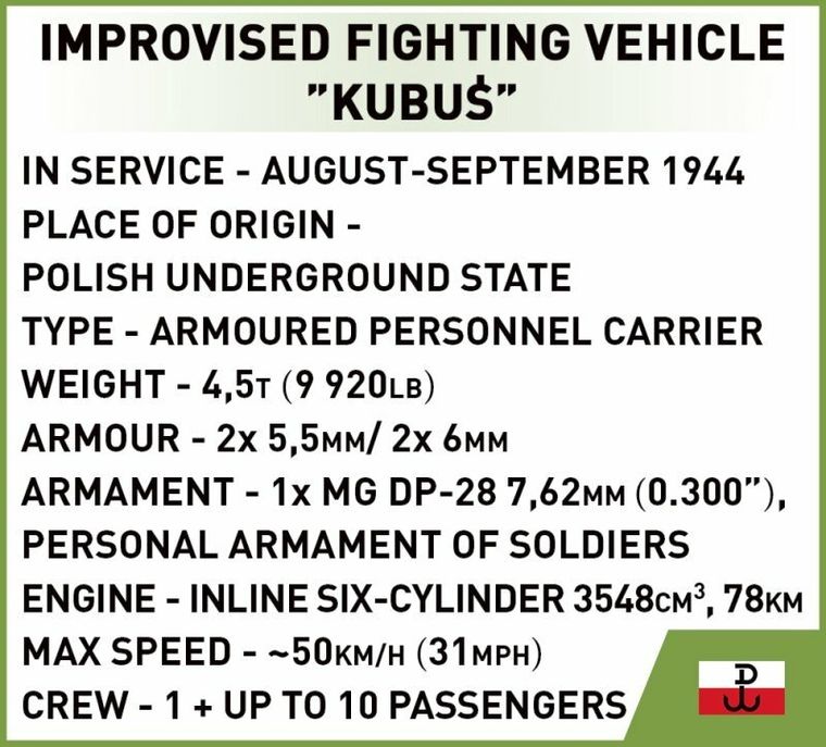 Cobi, Historical Collection WWII, Powstanie Warszawskie 1944 Kubuś, 1:35, klocki, 302 elementy