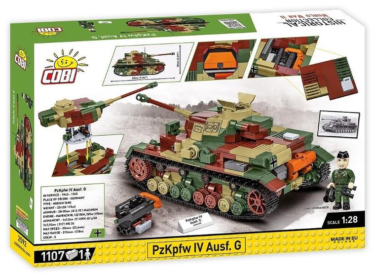 Cobi, Historical Collection WWII, PZKPFW IV Ausf.G, klocki, 1107 elementów