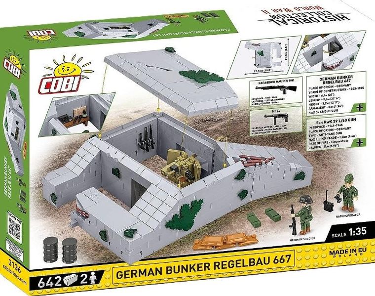 Cobi, Historical Collection WWII, Regelbau 667 German Bunker, klocki, 642 elementy