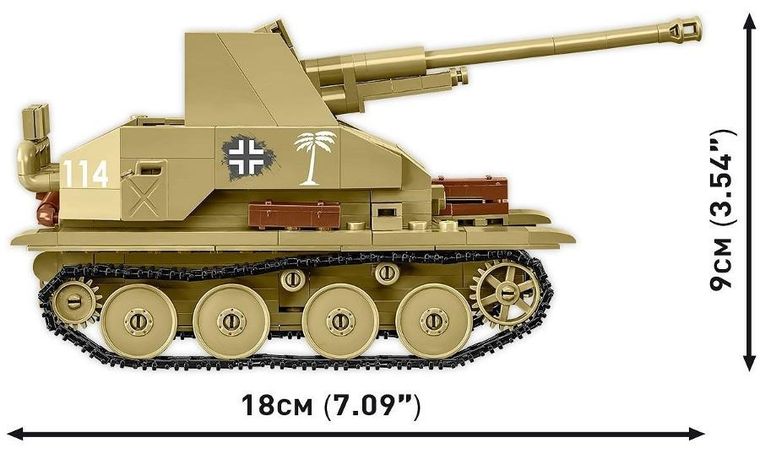 Cobi, Historical Collection WWII, Sd.Kfz. 139 Marder III, czołg, 1:35, klocki, 486 elementów