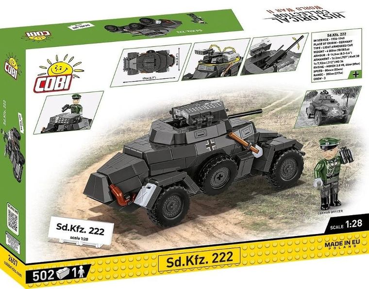 Cobi, Historical Collection WWII, Sd.Kfz., 222, klocki, 502 elementy