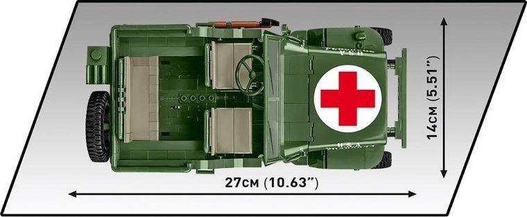 Cobi, Historical Collection WWII, Willys MB (Medical), klocki, 1131 elementów