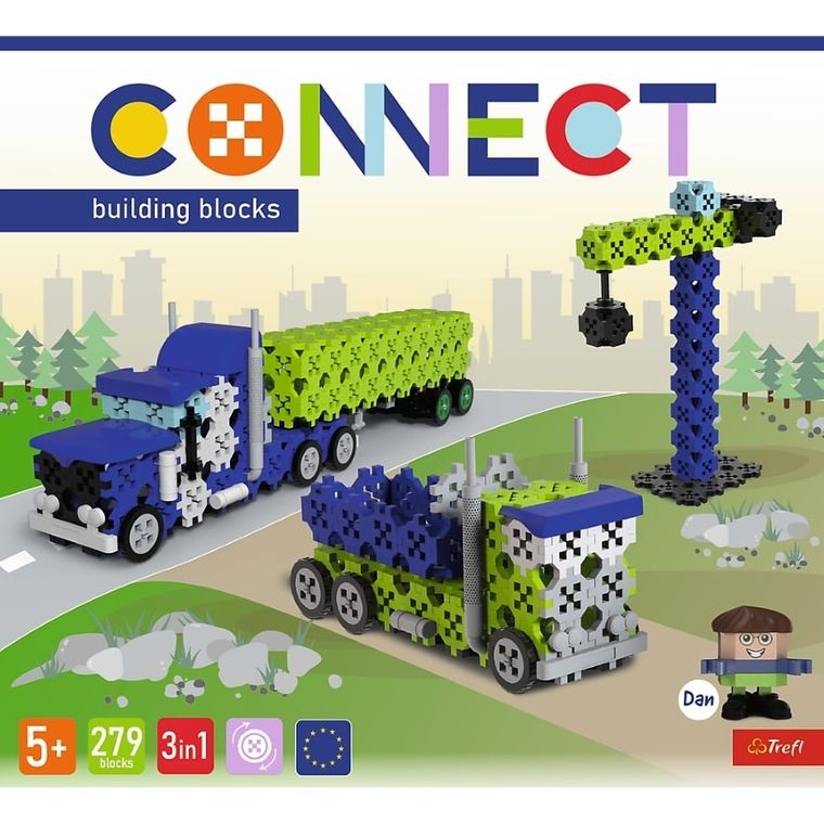Connect, 3w1, Ciężarówka, Plac budowy, klocki konstrukcyjne, 281 elementów, 61977