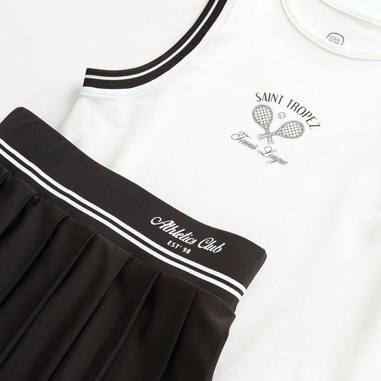 Cool Club, Komplet tenisowy dziewczęcy, Top, Spódnica z szortami, mix