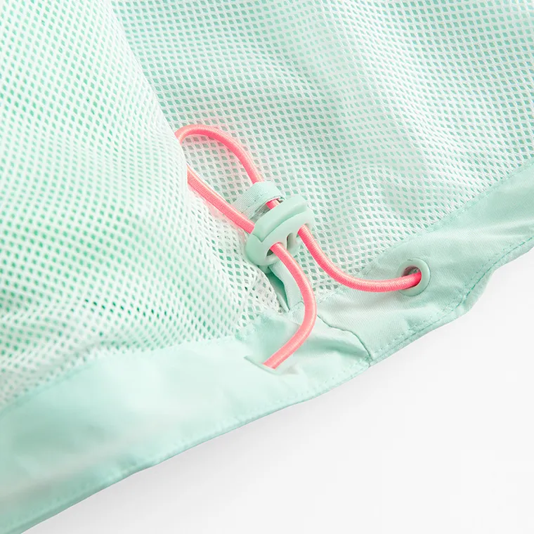 Cool Club, Przeciwdeszczowa kurtka dziewczęca z kapturem, turkusowa