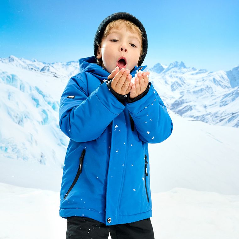 Cool Club, Wodoszczelna kurtka narciarska chłopięca z kapturem, ocieplana, niebieska