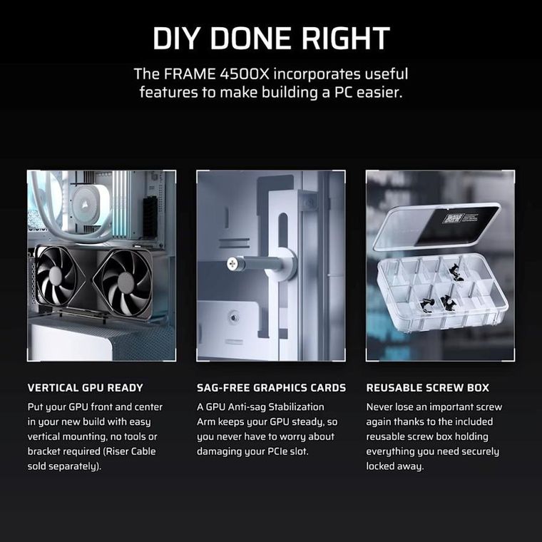 Corsair, obudowa, FRAME 4500X RS-R ARGB, biała, Mid Tower ATX