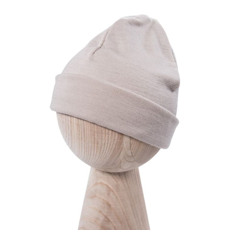 Czapka dziecięca, wełna merino, beżowa, Eevi