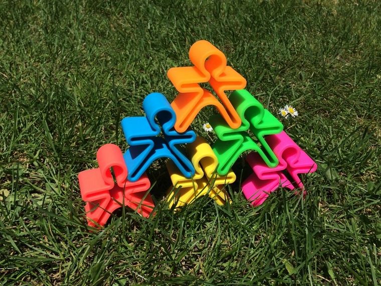 Dena, ludzik i domek, klocki silikonowe, blue