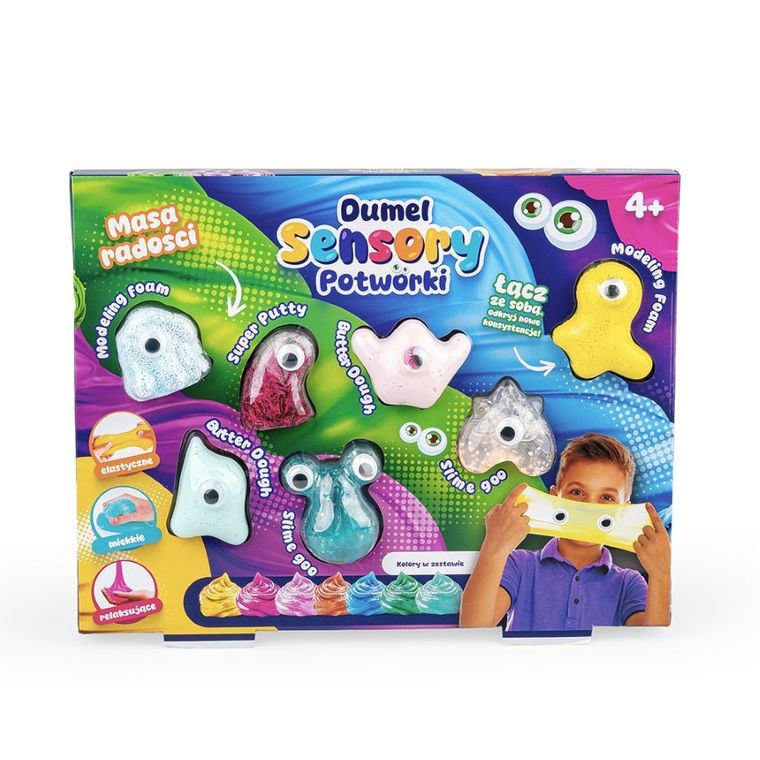 Dumel, Sensory, Potworki, zestaw mas plastycznych