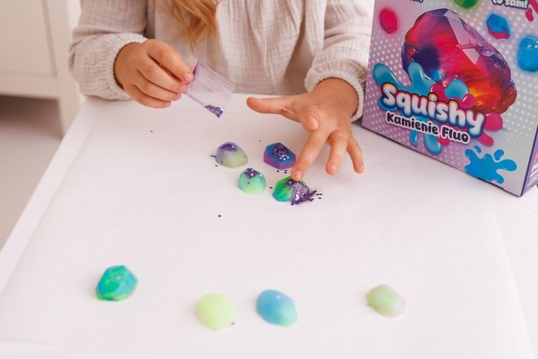 Dumel, Squishy, Kamienie Fluo, zestaw kreatywny